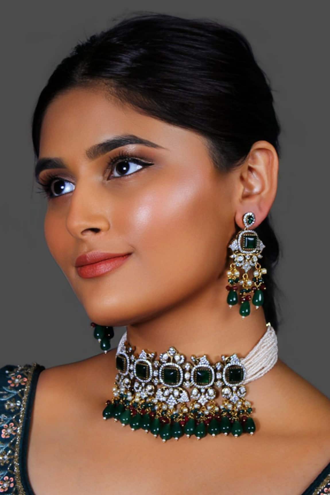 Studio6 Jewels Pearl Layered Embellished Pendant Necklace Set