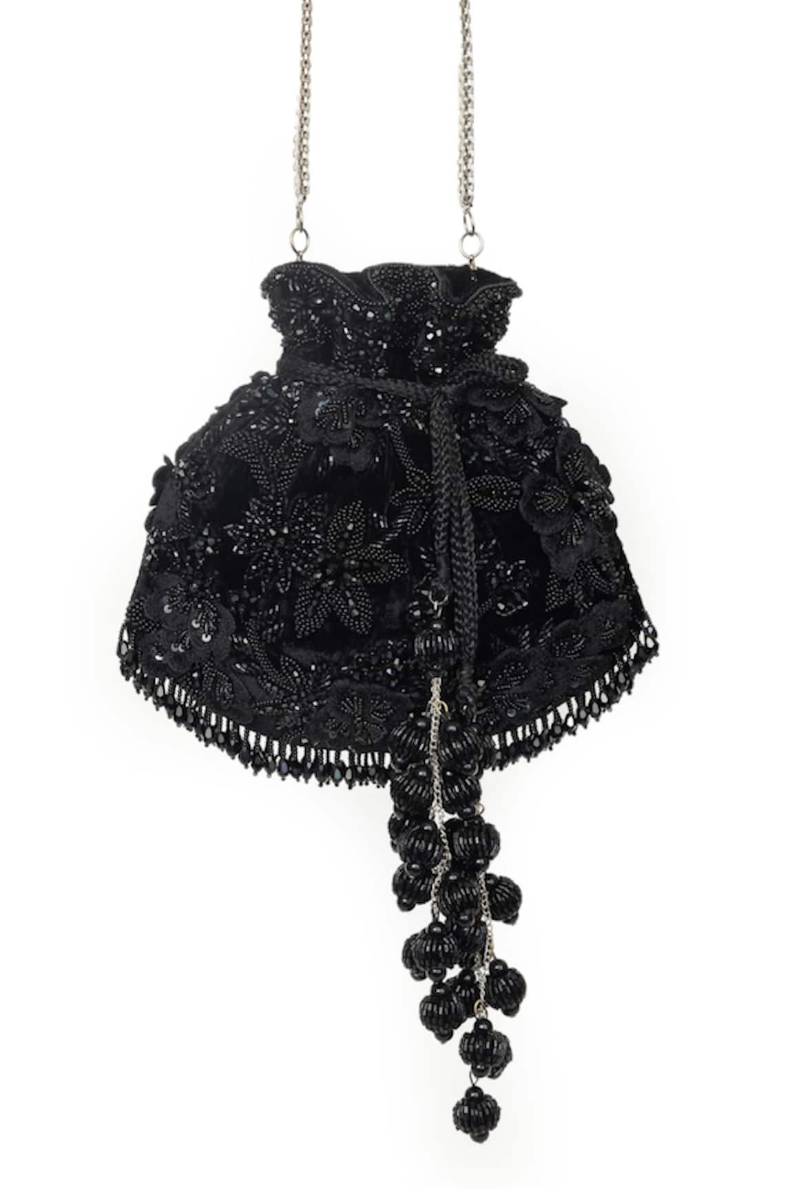 SG Collection by Sonia Gulrajani Noir Eclat Embellished Potli Bag