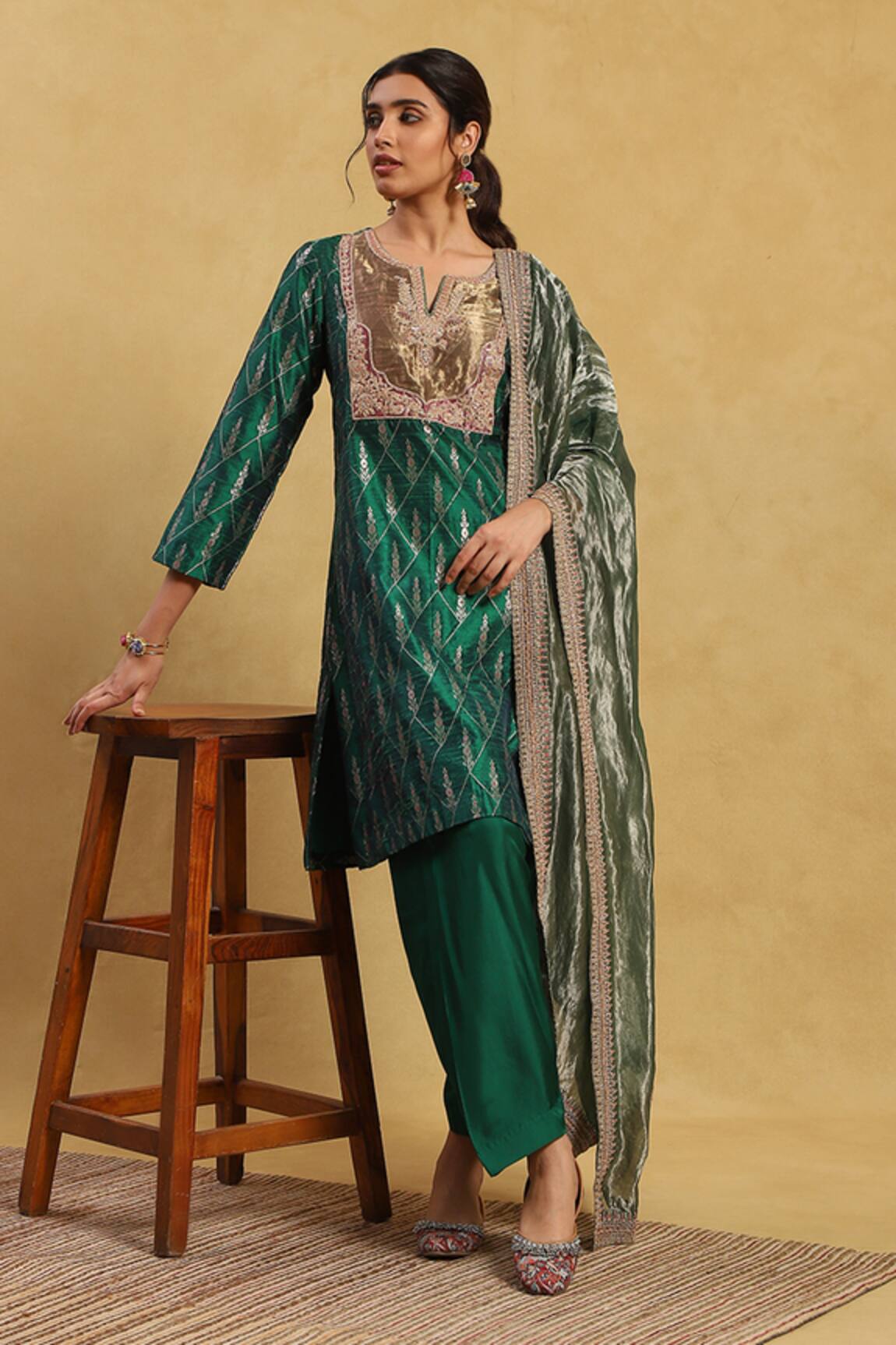 Akriti by Ritika Jarin Floral Woven Kurta Salwar Set