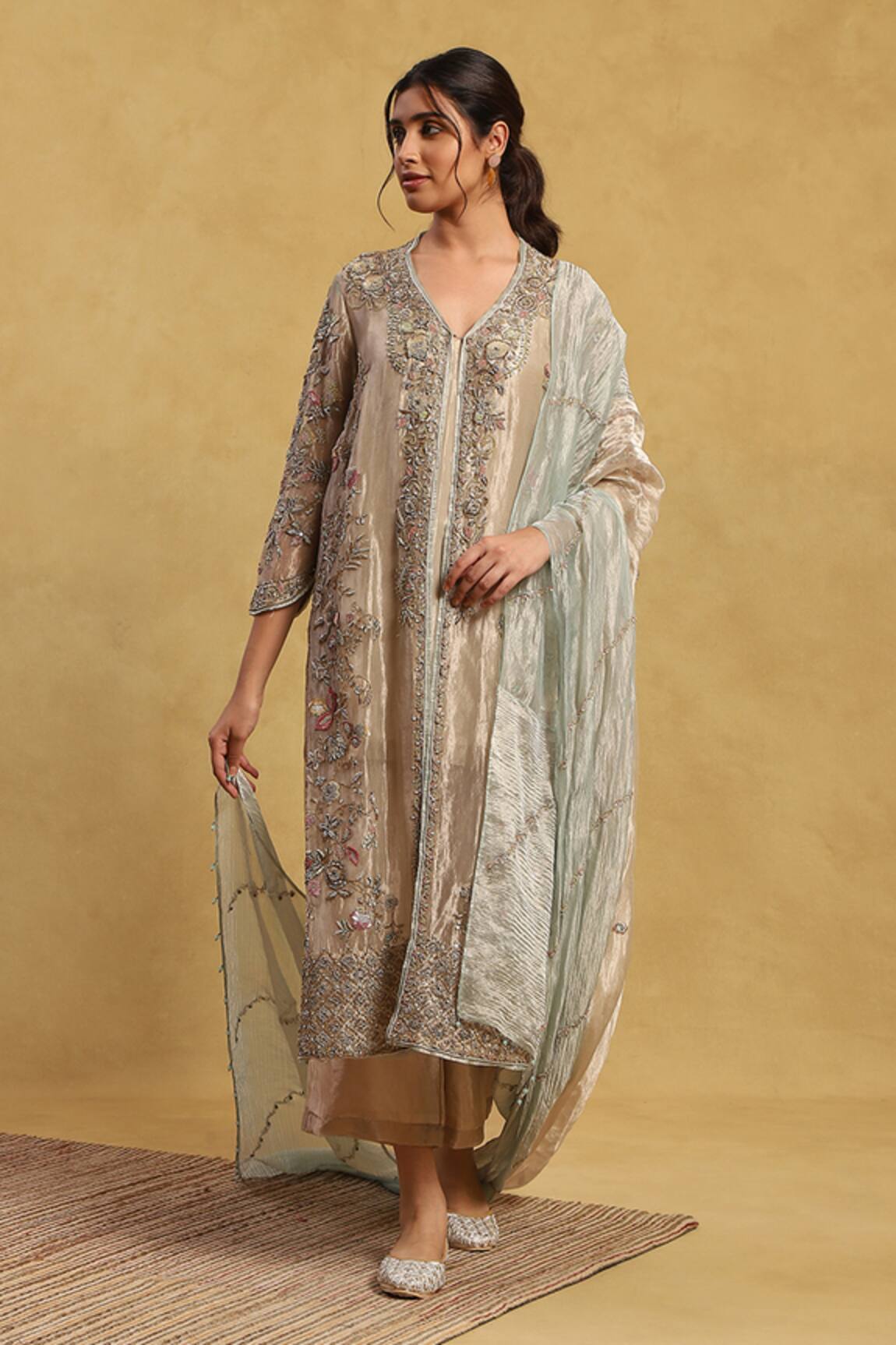 Akriti by Ritika Jodha Zari Embroidered Kurta Set