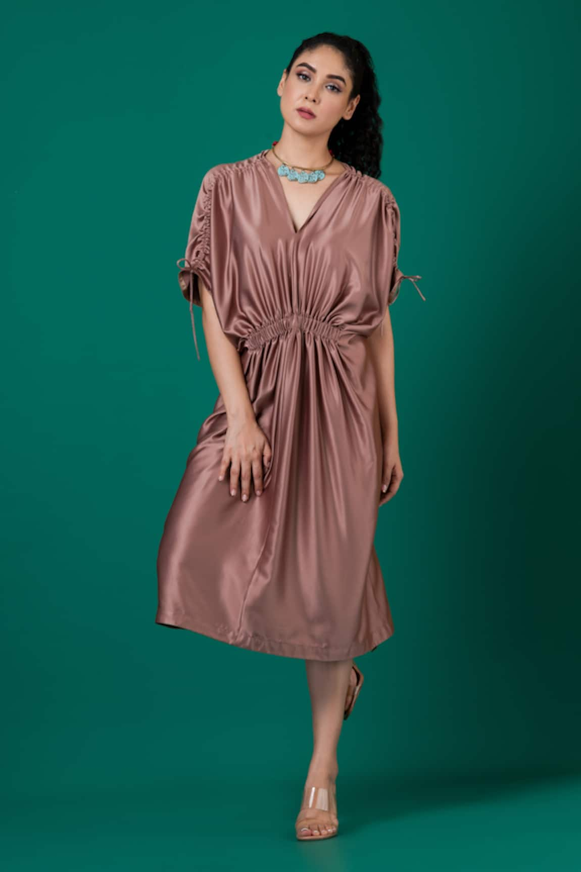 Megha Garg Metallic Draped Dress