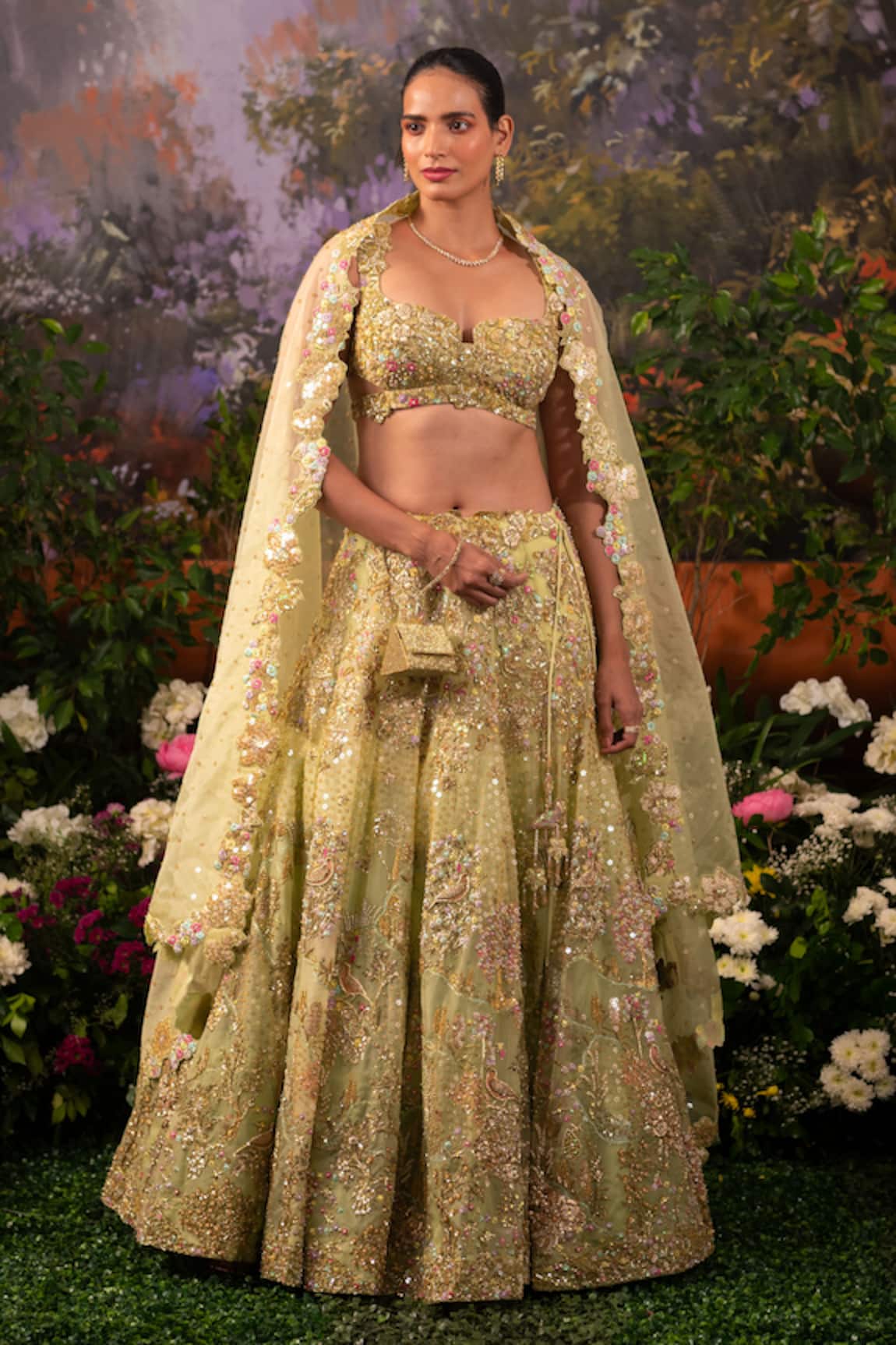 Moledro Garden Embroidered Bridal Lehenga Set
