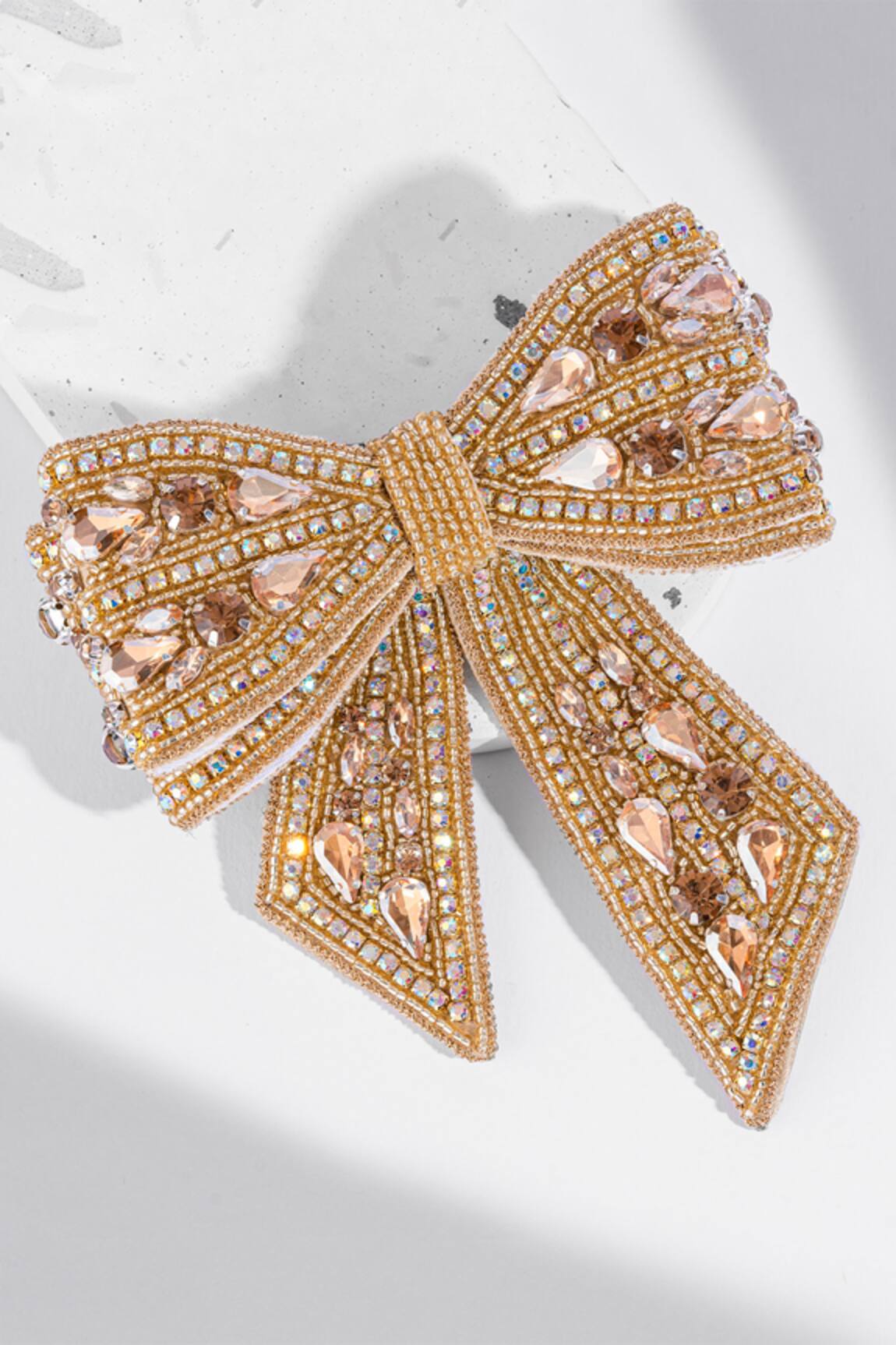 Hair Drama Co. Crystal Embellished Hair Bow Barrette Clip