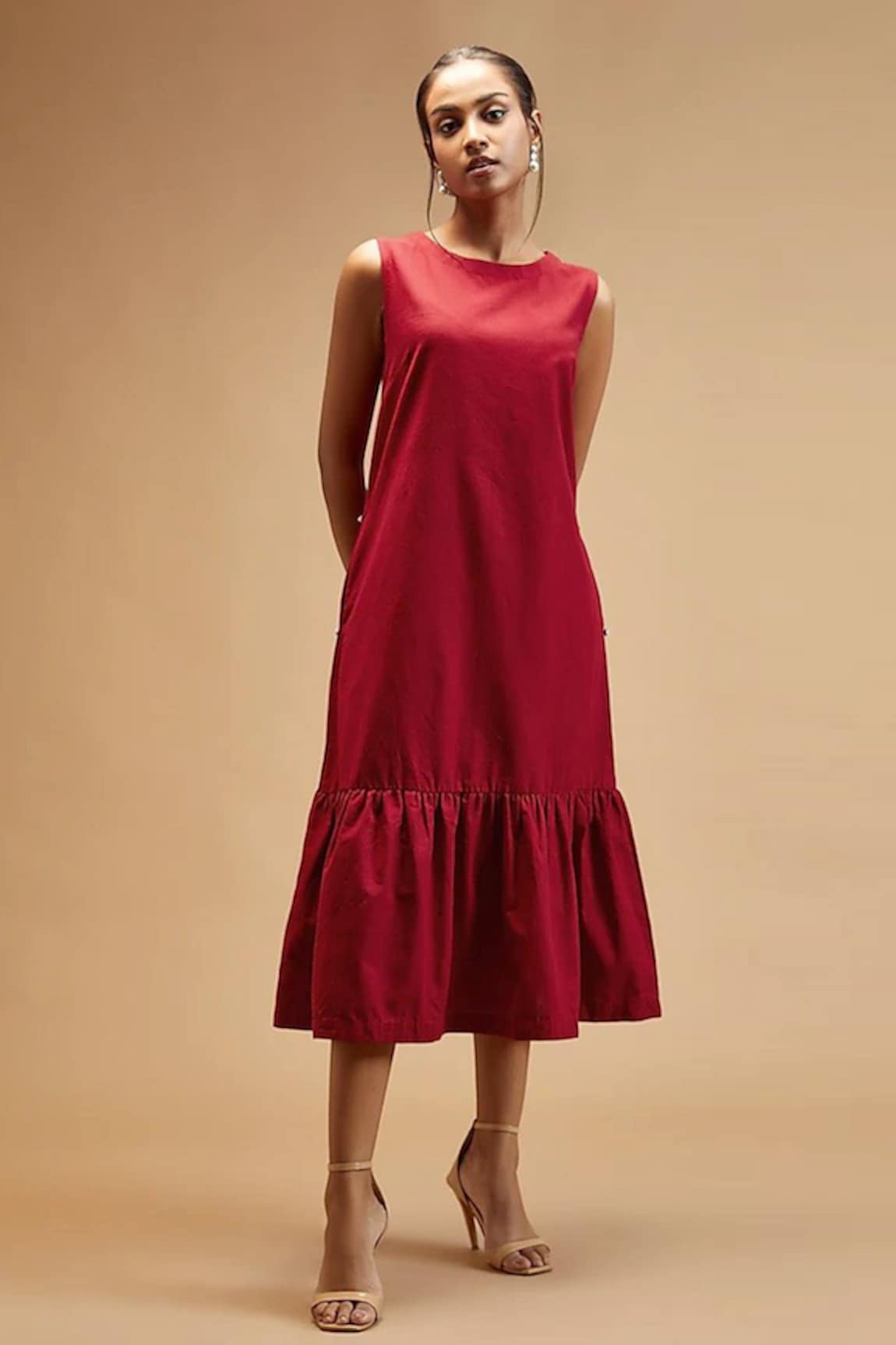 Theroverjournal Handloom Cotton Plain Dress