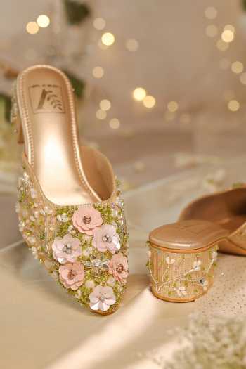 House of Vian Firdaus Sequin Applique Embroidered Mule Heels 