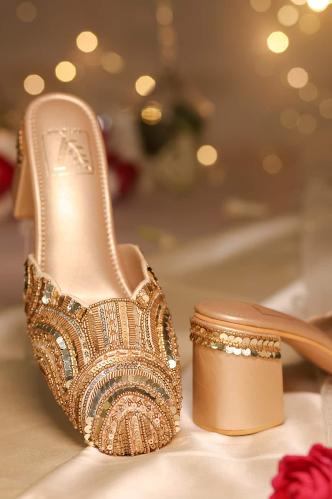 House Of Vian Maia Sequin Embellished Mule Heels 