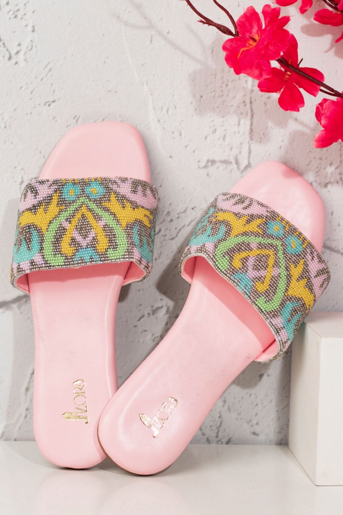 Azora Candy Crush Bead Embroidered Flats