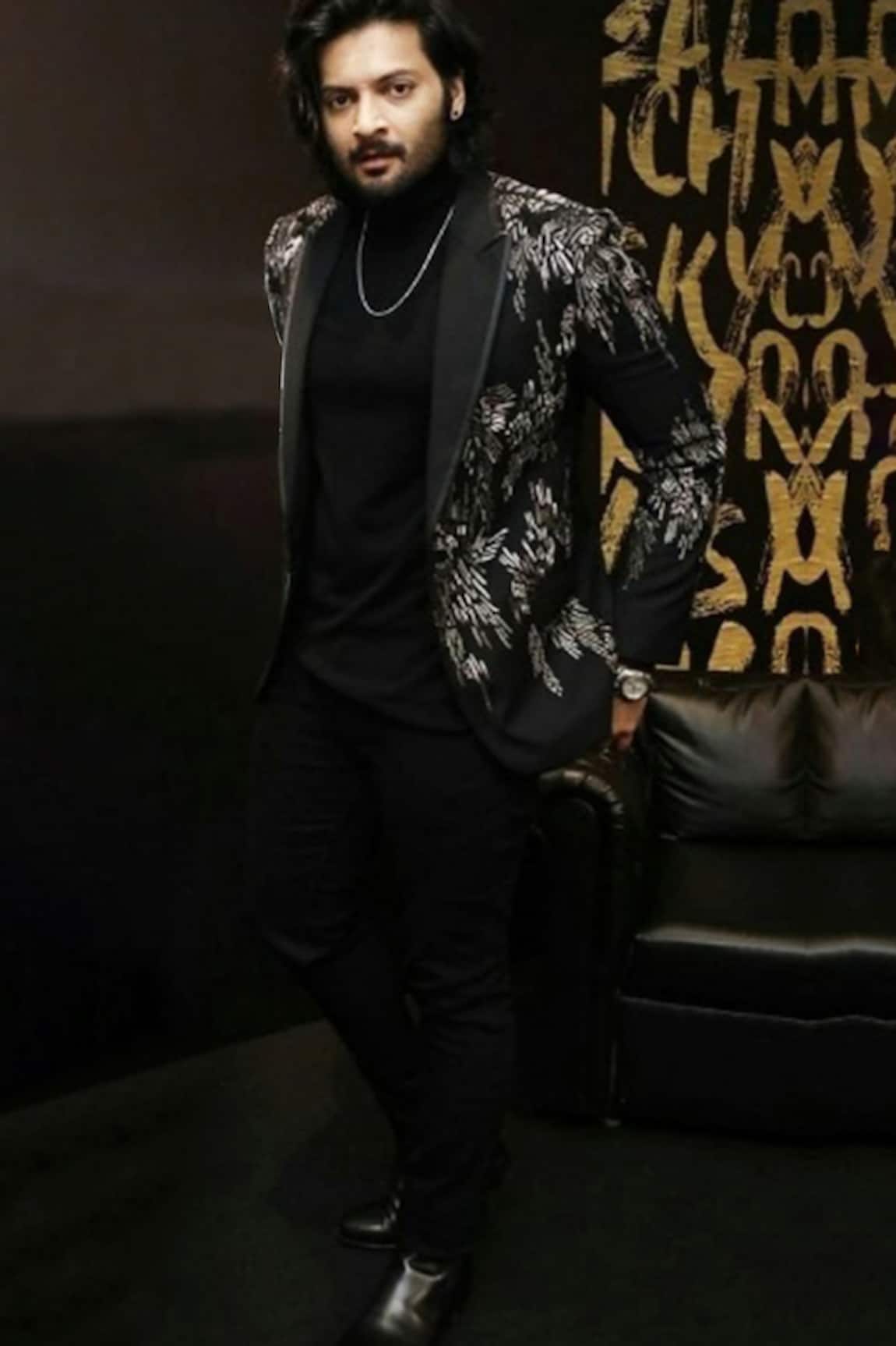 Rohit Gandhi + Rahul Khanna Interstellar Metal Embellished Tuxedo & Pant Set