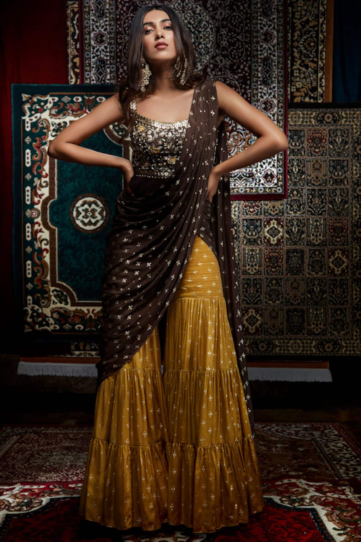 Salian By Anushree Foil Printed Sharara Set