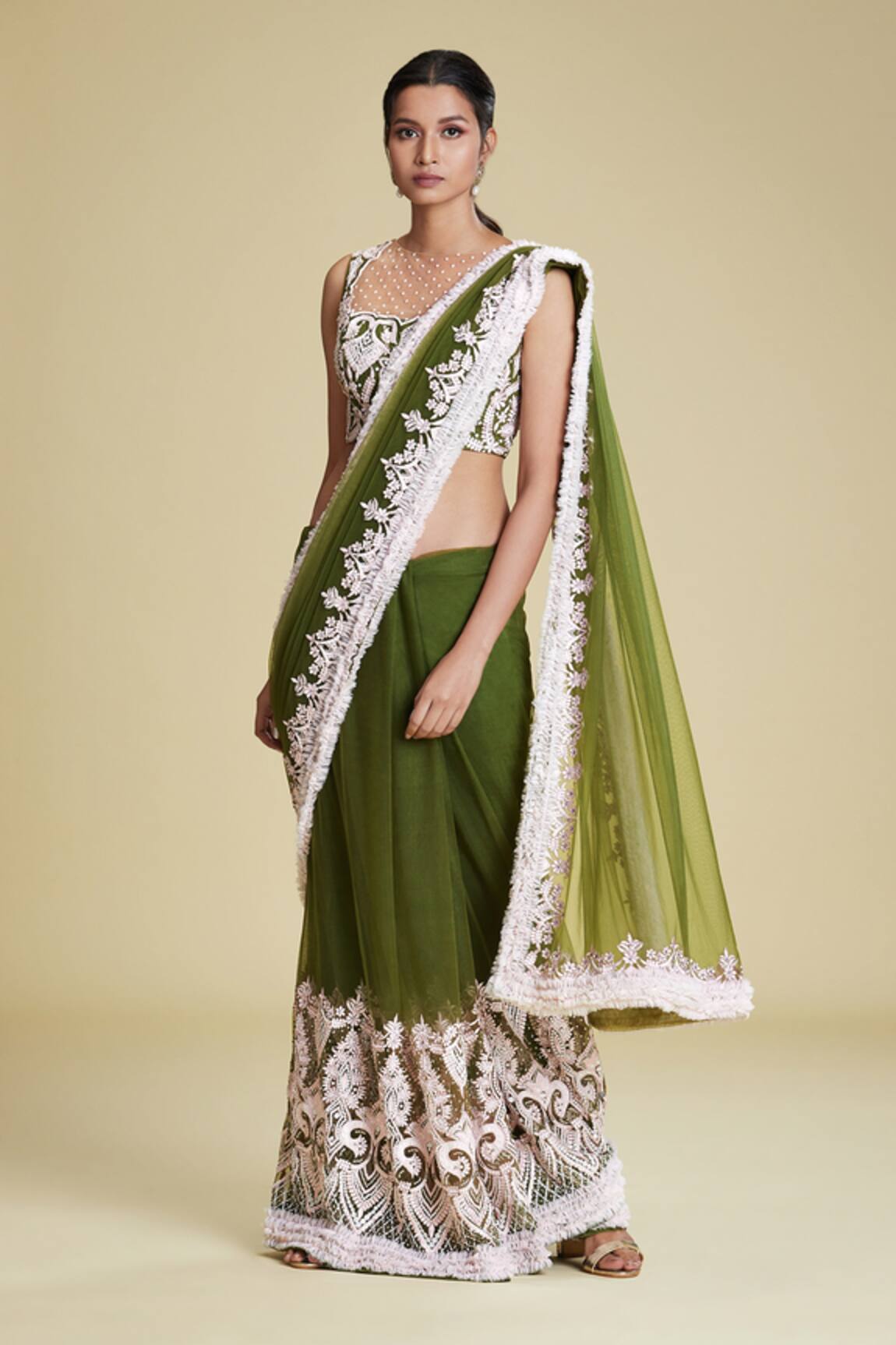 Cherie D Silk Embroidered Saree with Blouse