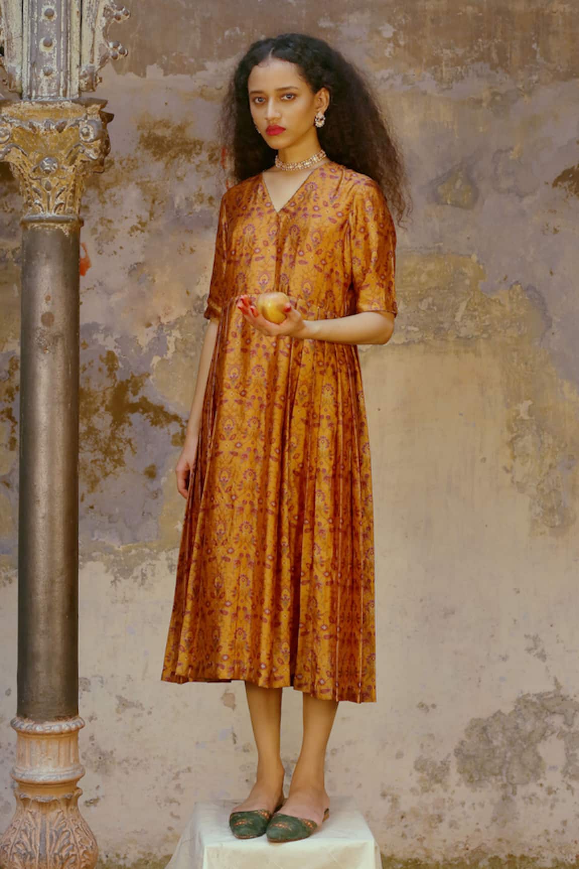 Chokhi Chorri Handwoven Silk Printed Dress 