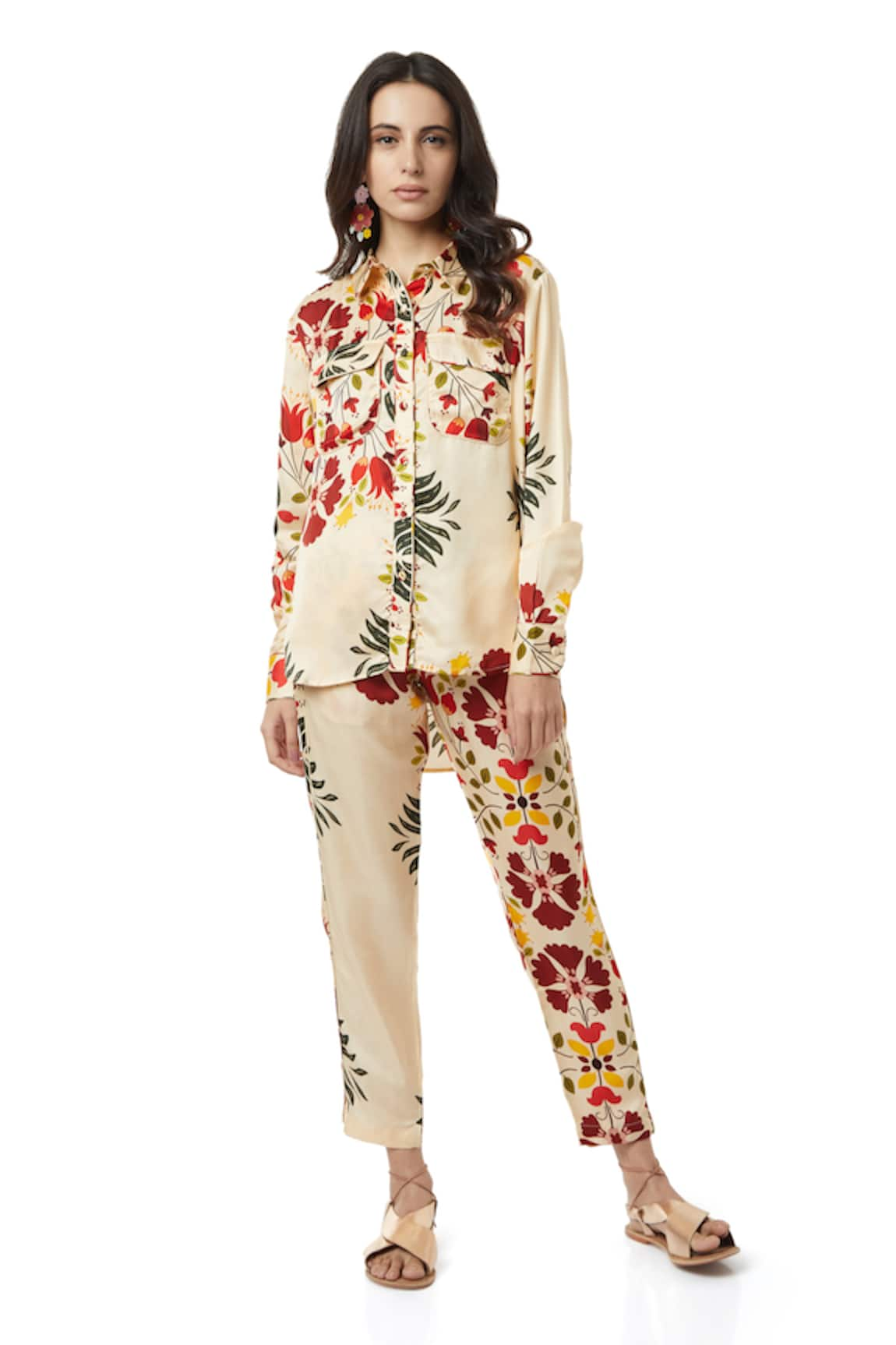 Ankita Floral Print High Low Shirt