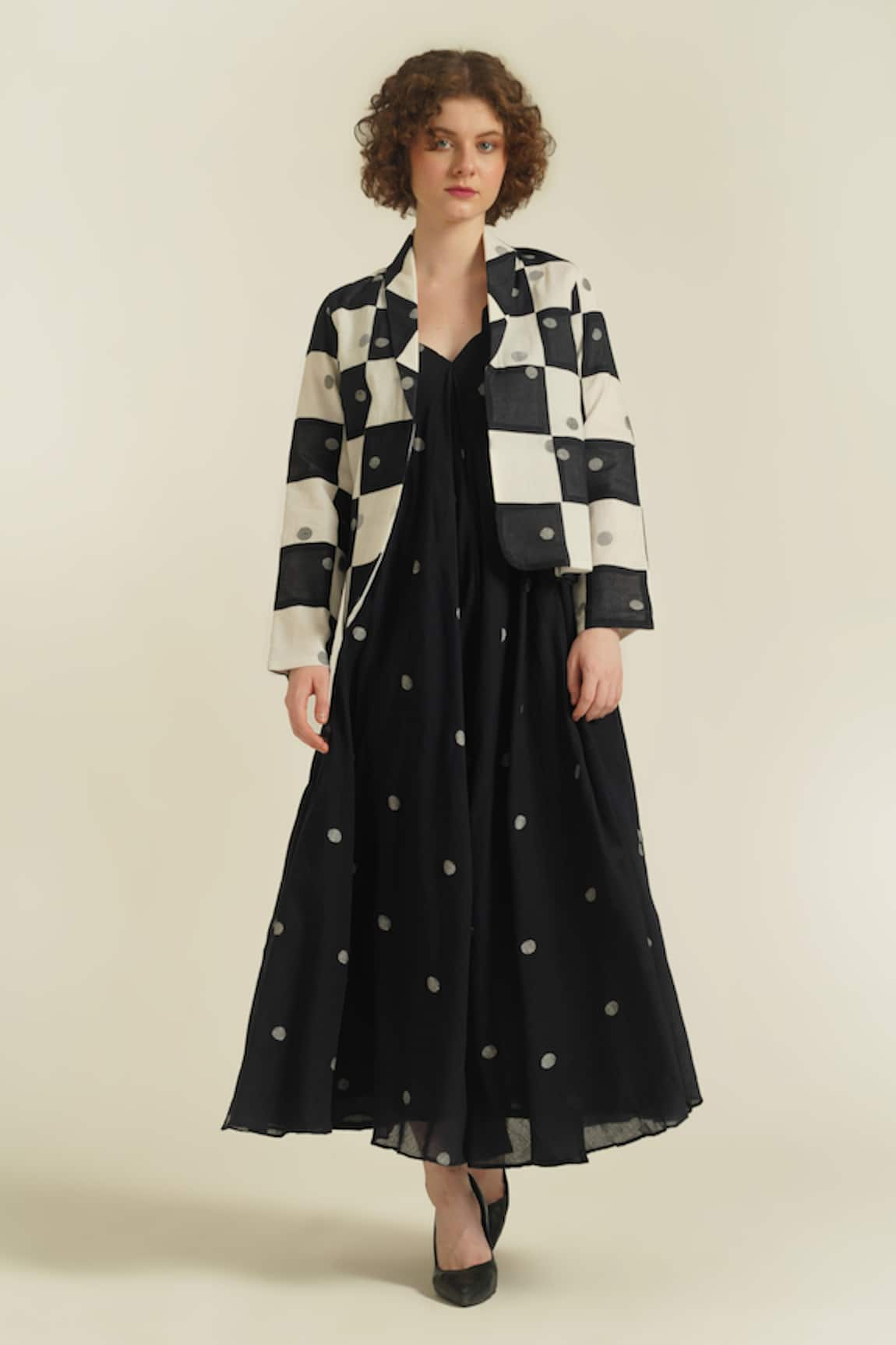 Indigo Dreams Royale XX Jamdani Woven Dress & Jacket Set