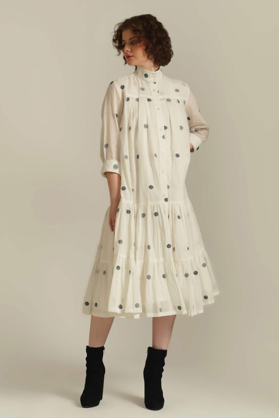 Indigo Dreams Royale XXXVII Polka Dot Pattern Dress