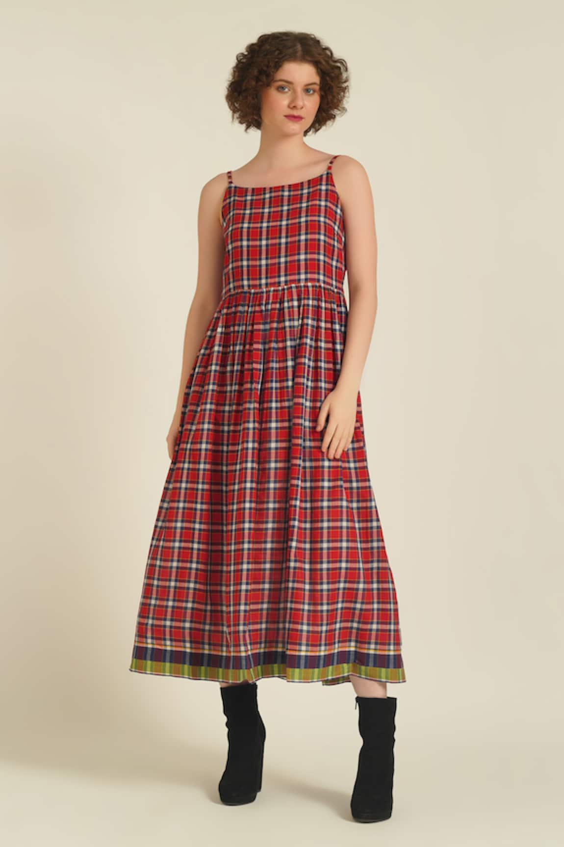 Indigo Dreams Royale XV Woven Checks Dress