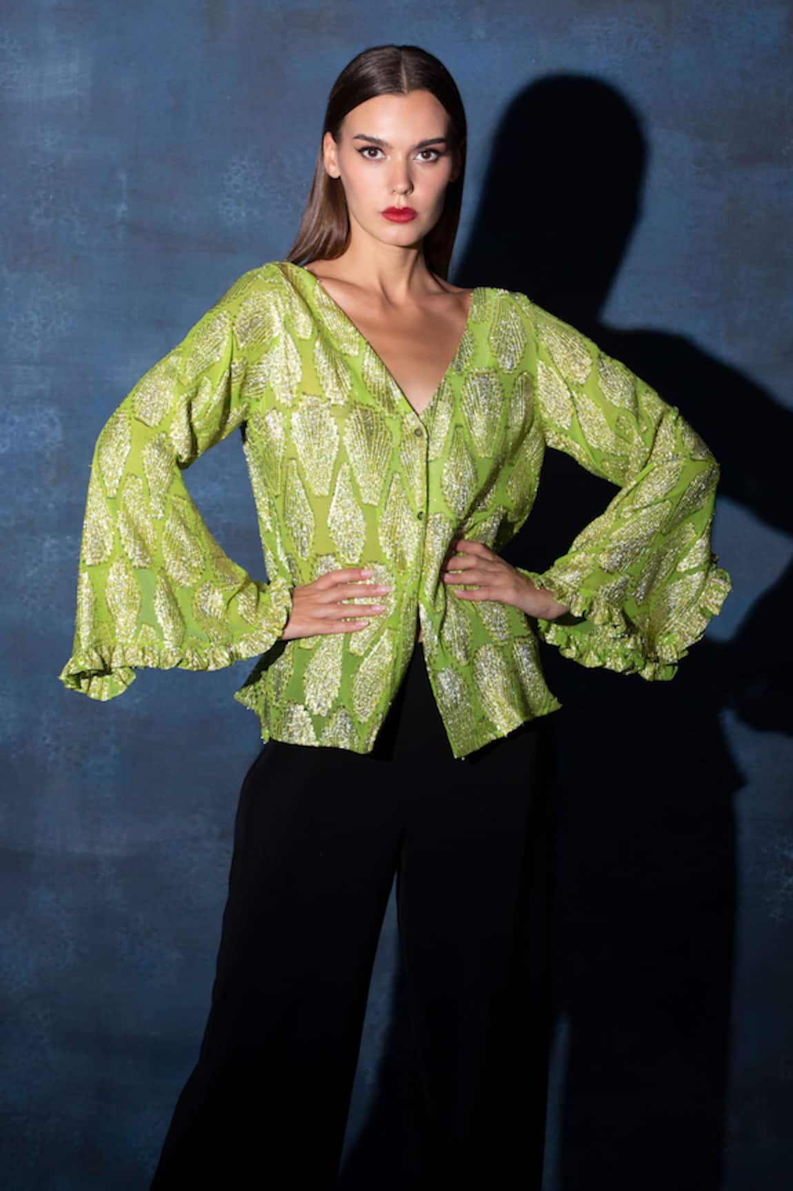 Swatee Singh Flared Sleeve Top