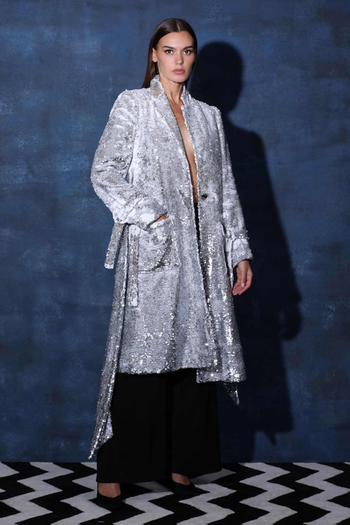 Swatee Singh Sequin Embellished Overcoat Jacket