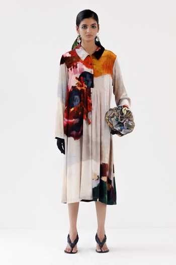 Yavi Lara Silk Velvet Dress 