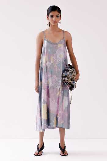 Yavi Maeve Floral Pattern Slip Dress 