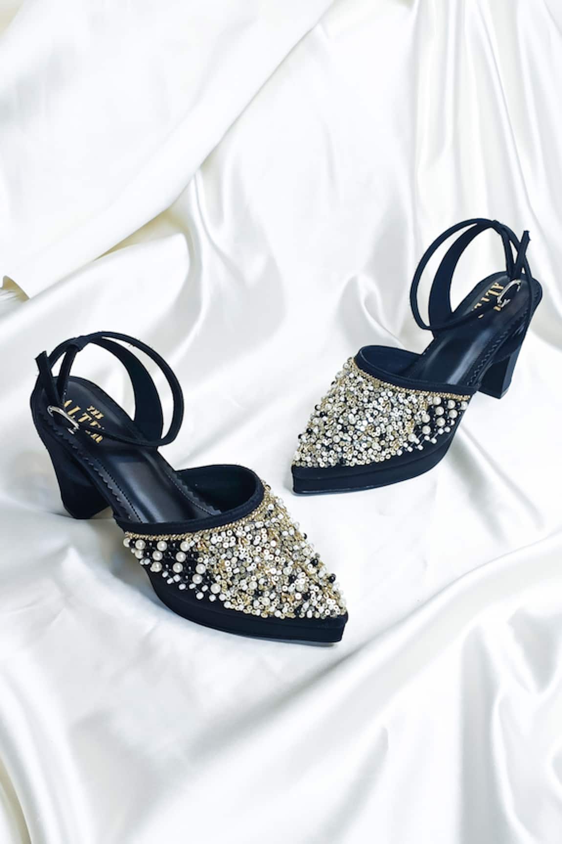 The Alter Amara Sequins Embellished Block Heels