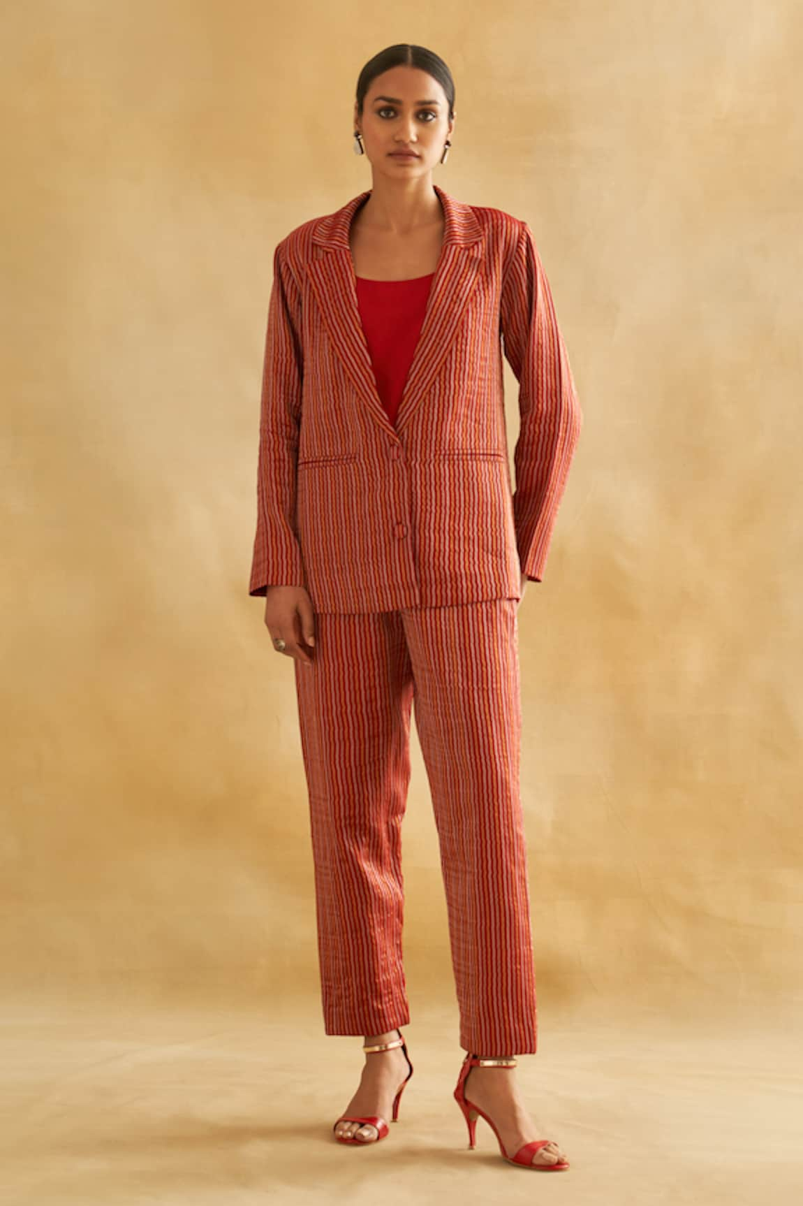 Taisha Striped Blazer Pant Set