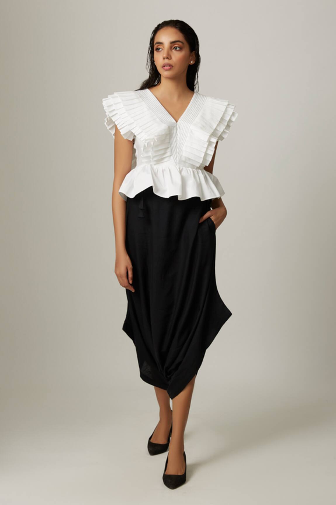 Escape By Aishwarya Pleated Drama Peplum Top