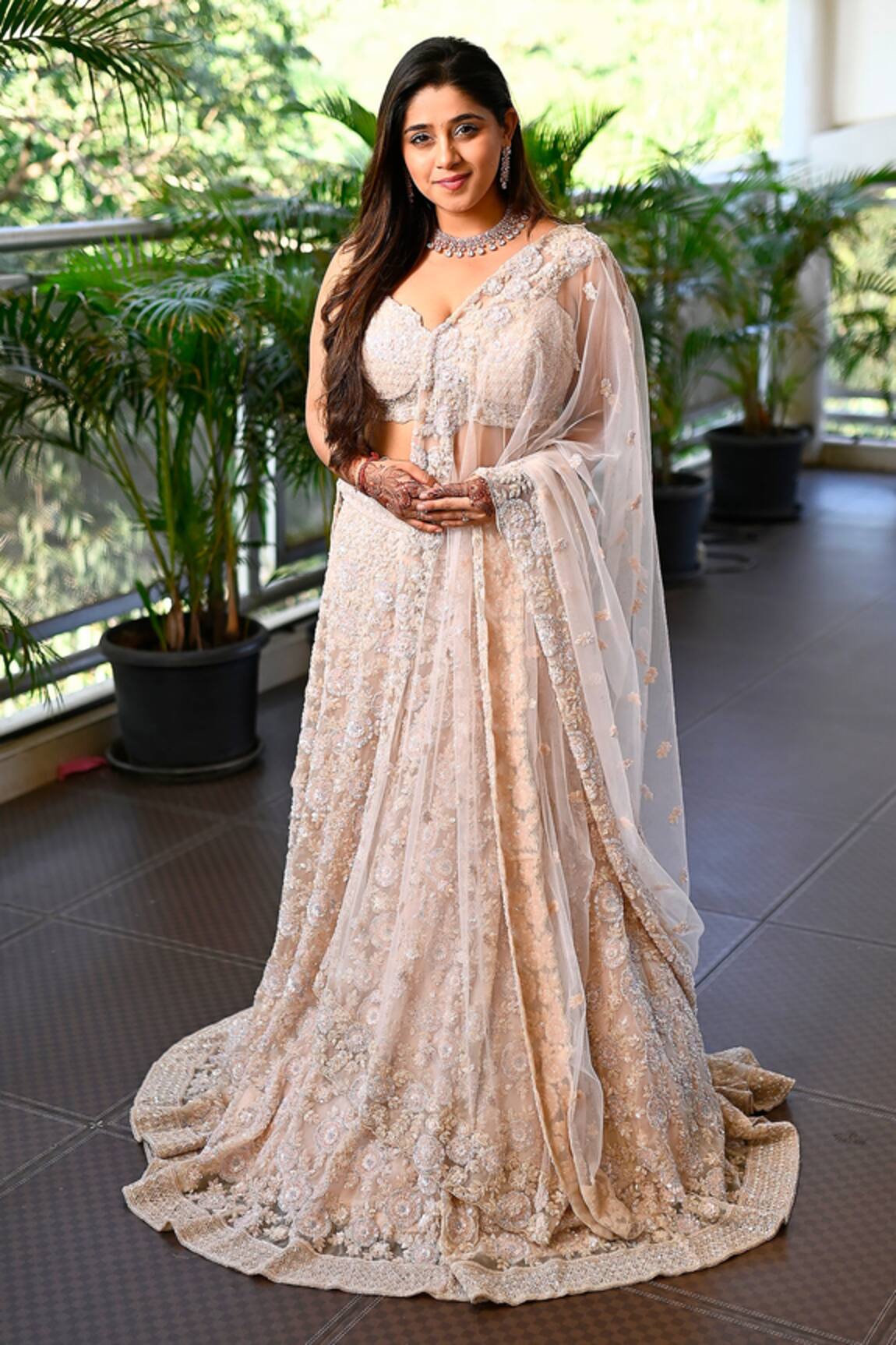 Kalighata Floral Cutdana & Sequin Embellished Bridal Lehenga Set