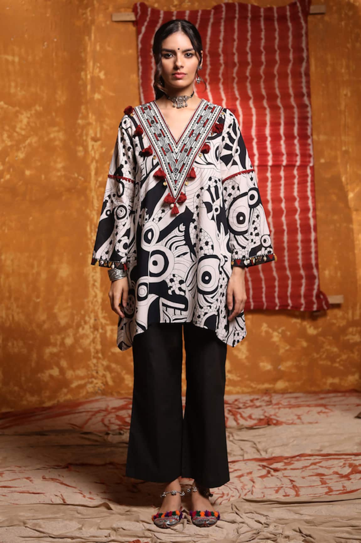 Shivani Bhargava Abstract Print Short Kaftan Tunic 
