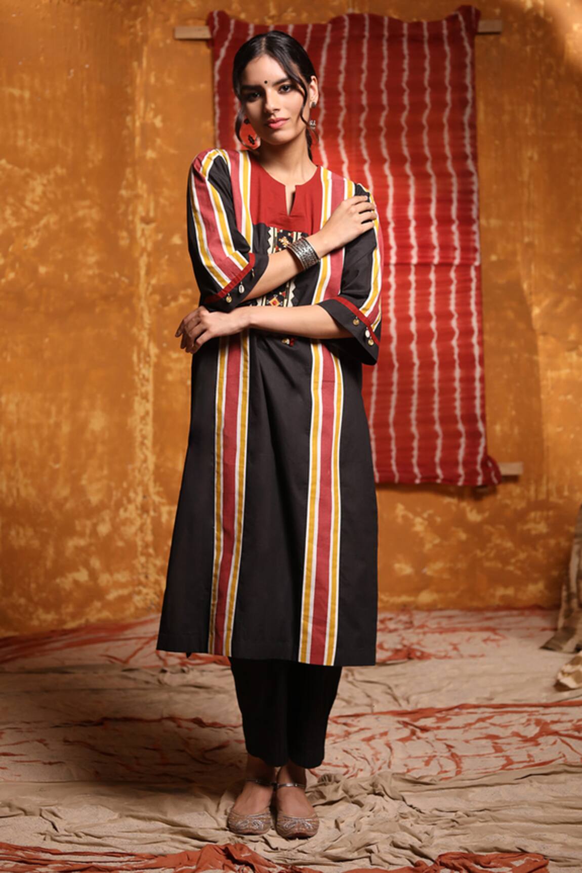 Shivani Bhargava Cotton Patchwork Embroidered Kurta 