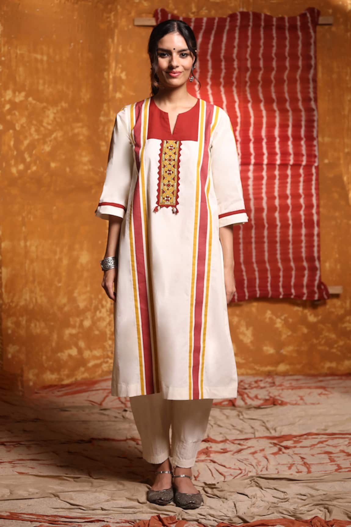 Shivani Bhargava Colorblock Embroidered Kurta & Pant Set 
