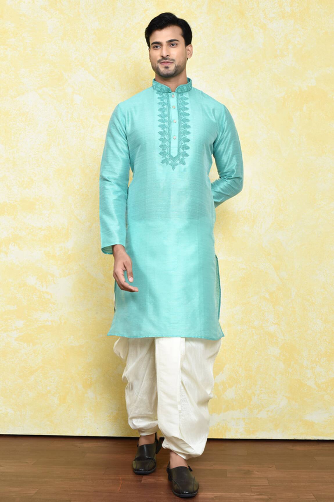 Samyukta Singhania Crest Placket Embroidered Kurta With Dhoti Pant 
