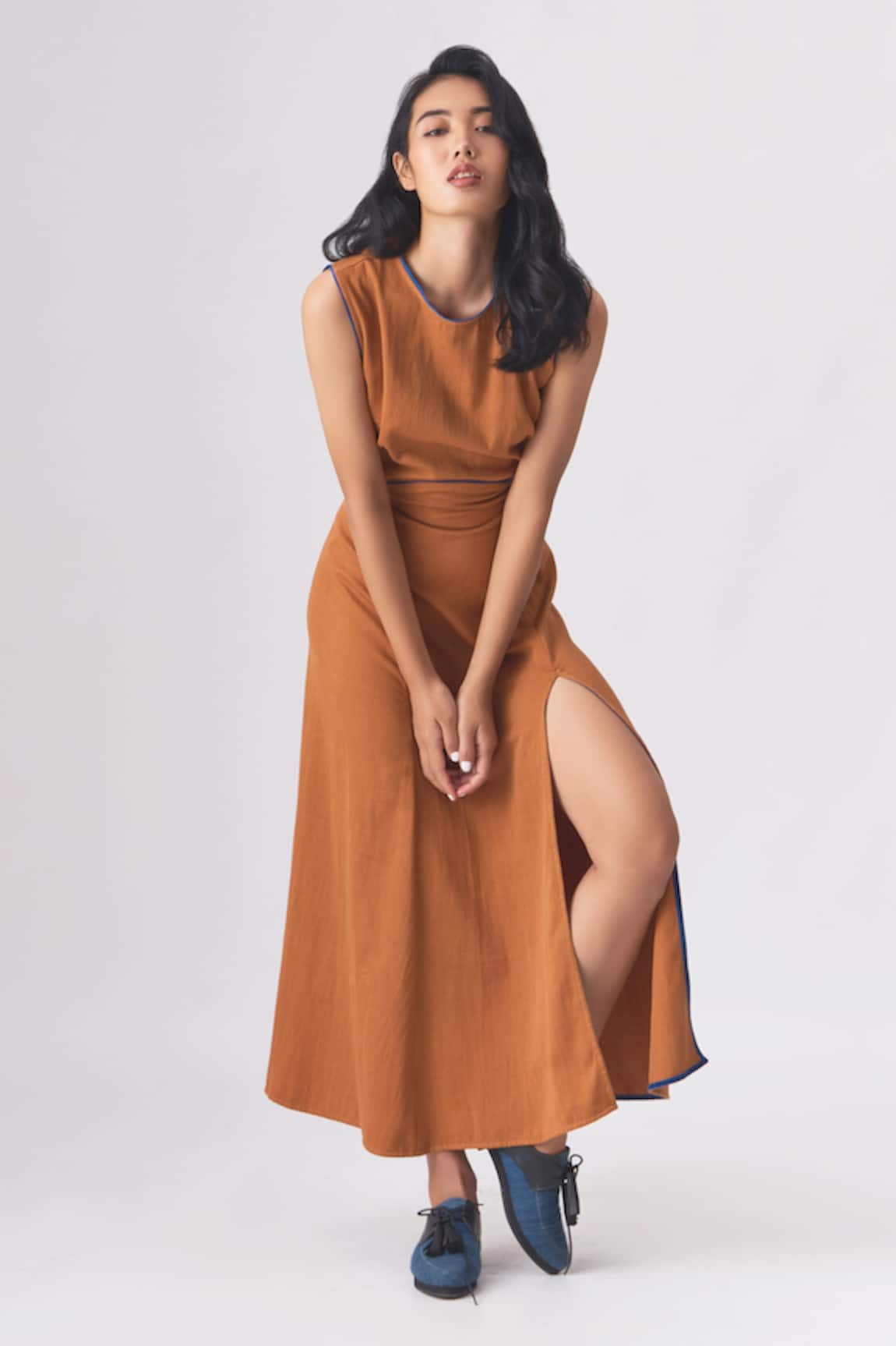 CROSS A LINE Delaney Side Slit Dress