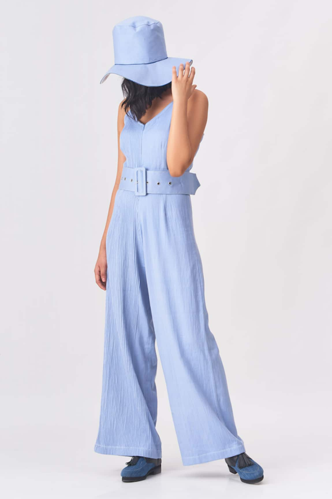 CROSS A LINE Nora Textured Jumpsuit