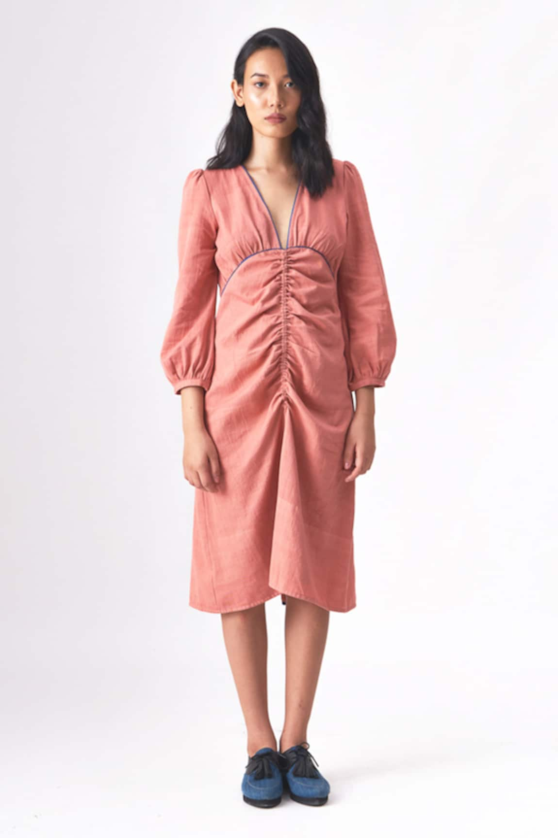 CROSS A LINE Tenzin Ruched Dress