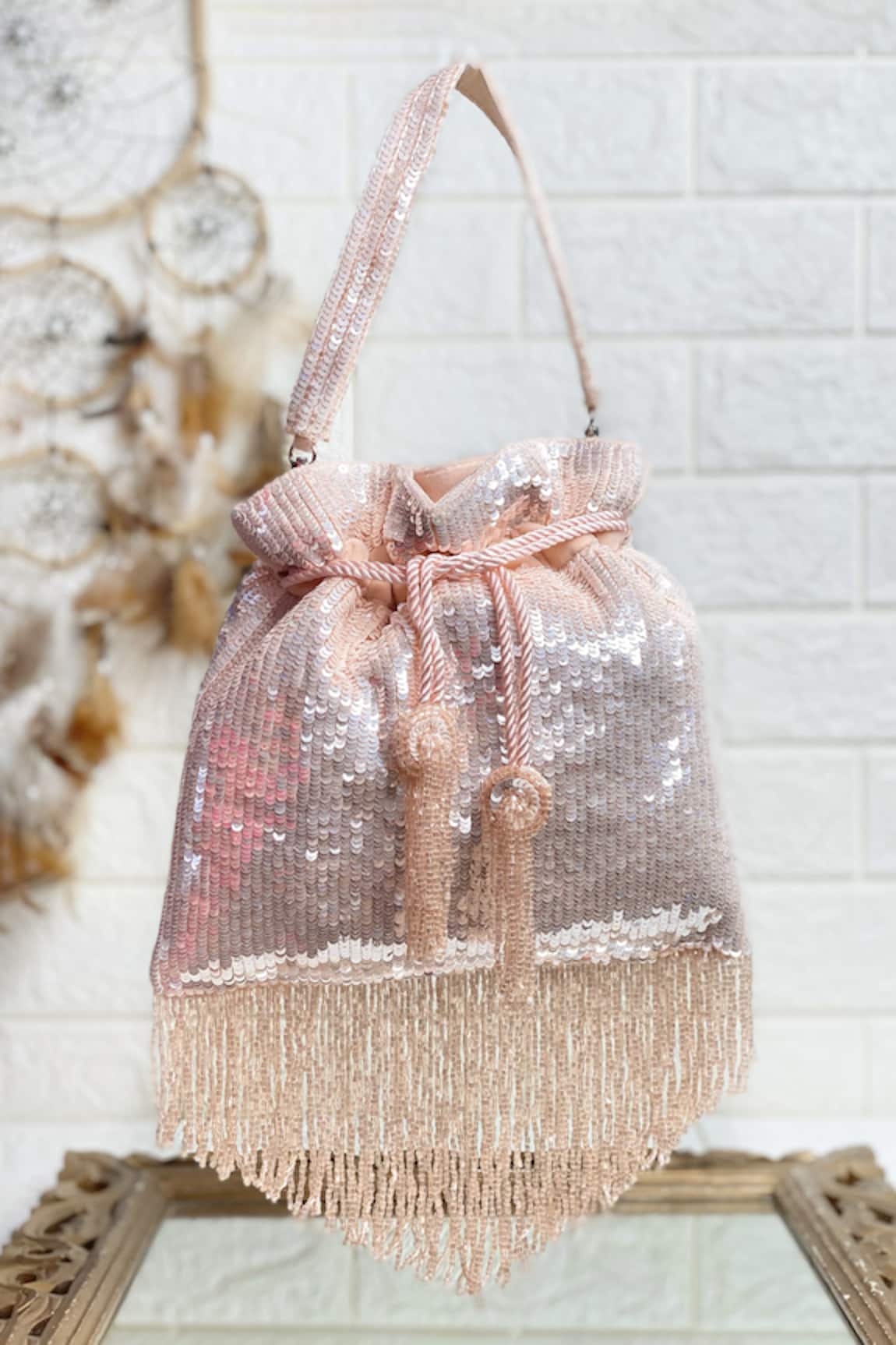 Kainiche by Mehak Sequin & Cut Dana Embellished Potli Bag