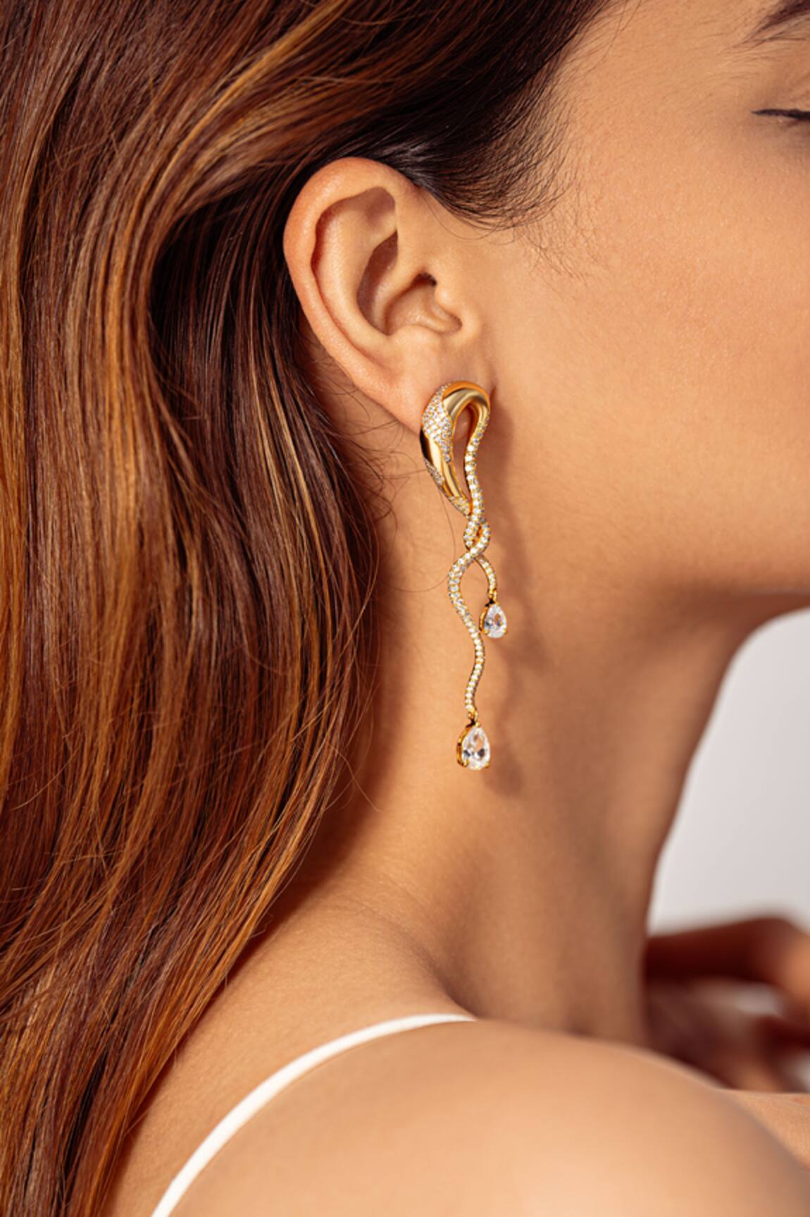 Opalina Soulful Jewellery Crystal Embellished Twisted Earrings 