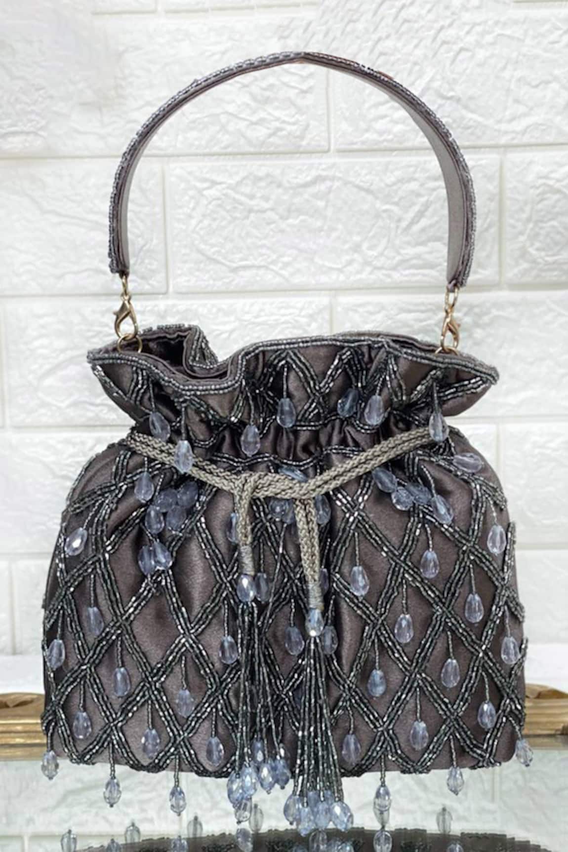 Kainiche by Mehak Cut Dana & Crystal Embellished Potli Bag