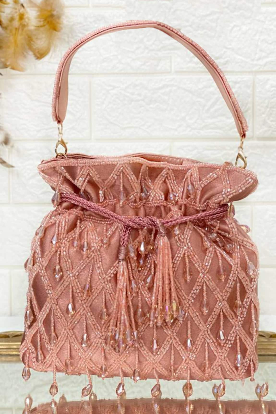 Kainiche by Mehak Crystal & Cut Dana Embellished Potli Bag