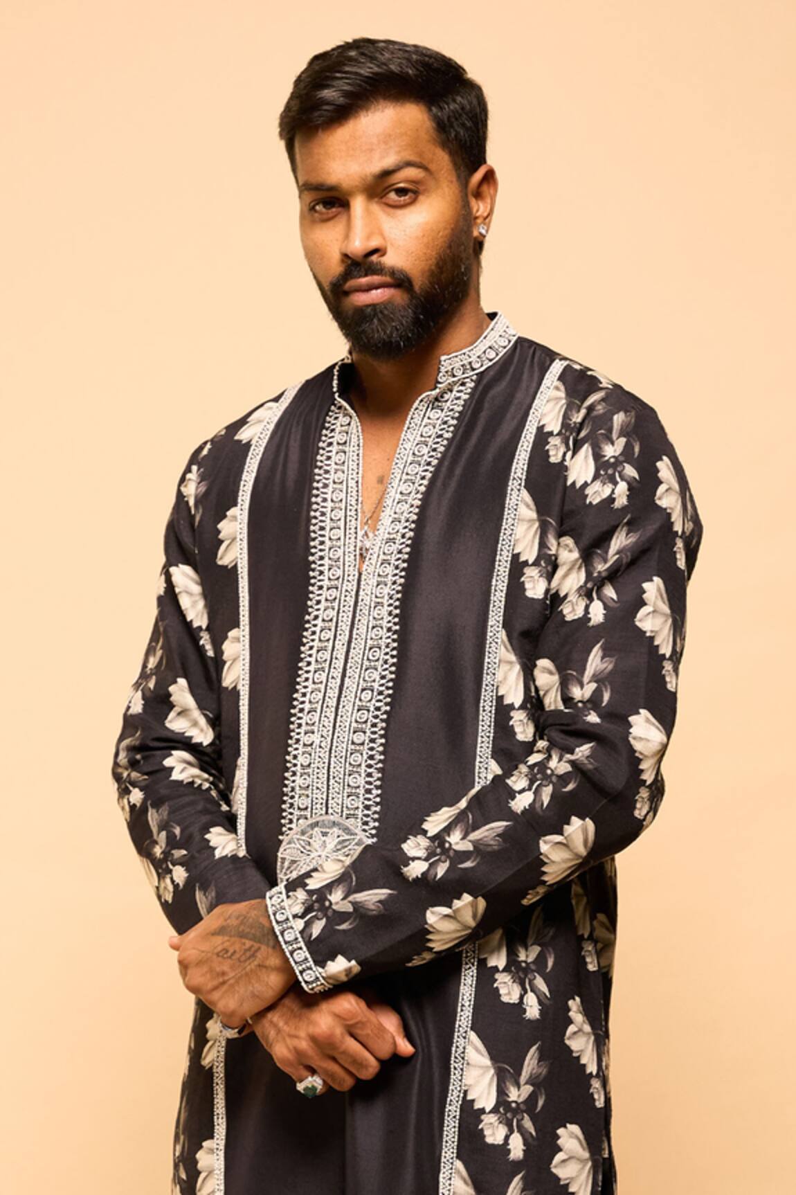 Masaba Floral Print Thread Embroidered Kurta