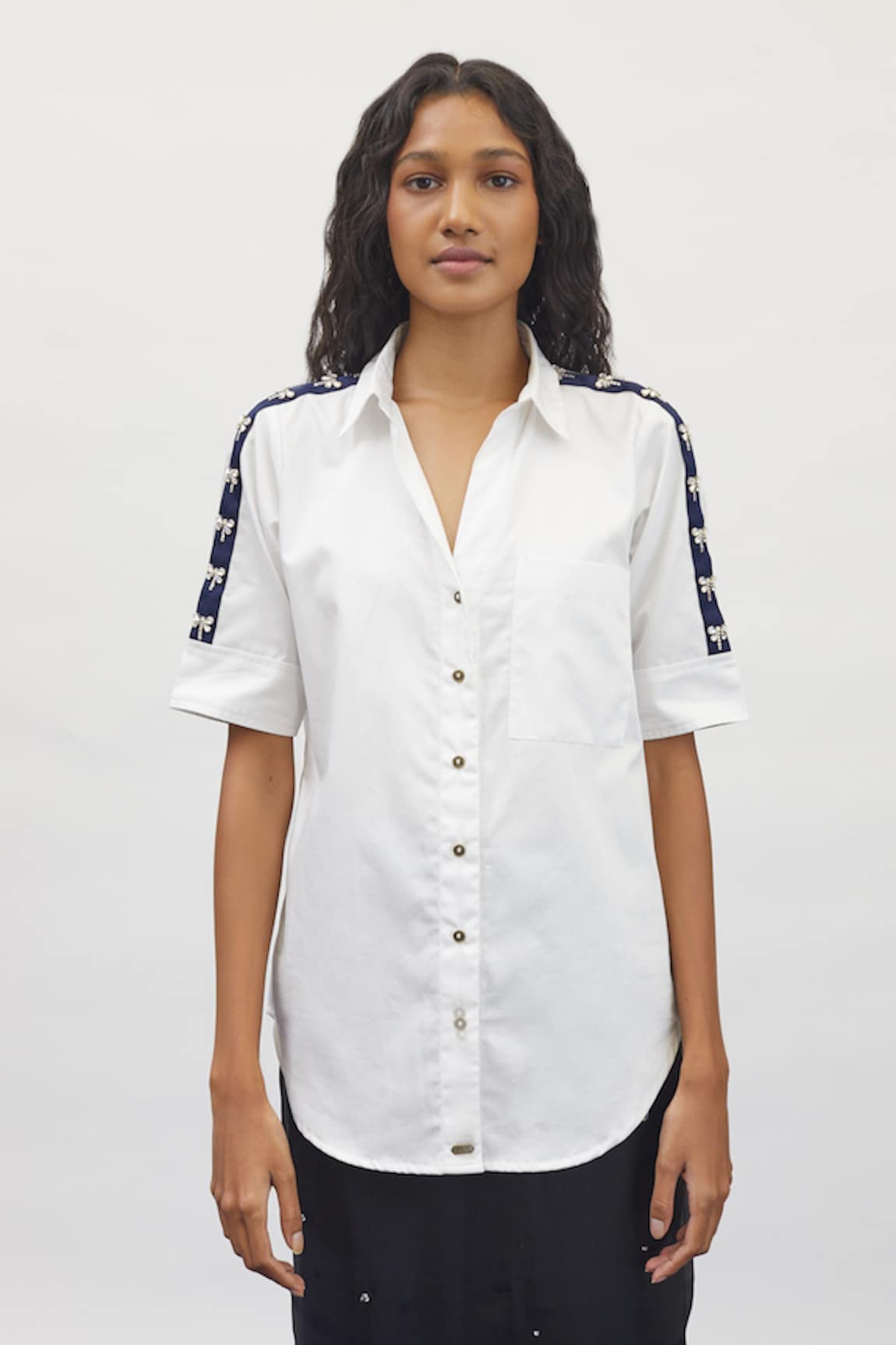 PALLAVI SWADI Dragonfly Swarovski Embellished Shirt