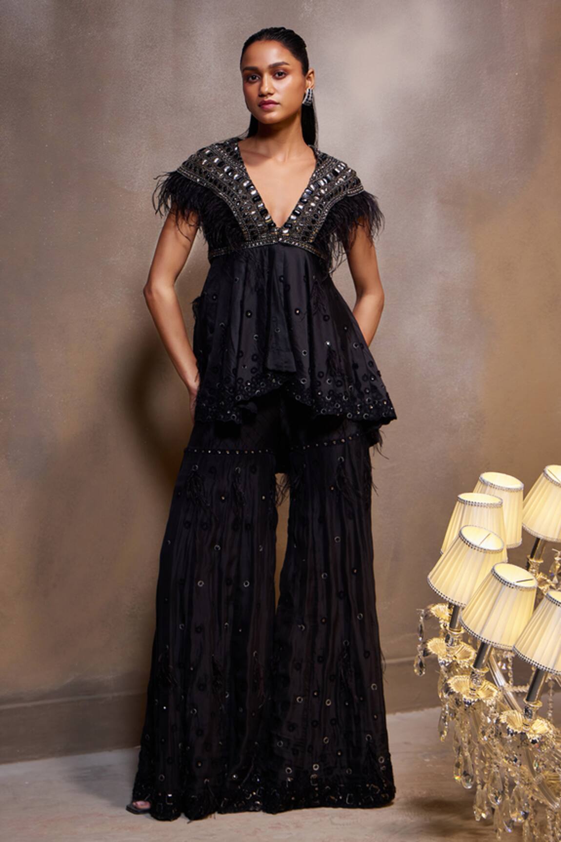 Divya Aggarwal Ava Embellished Kurta & Sharara Set 