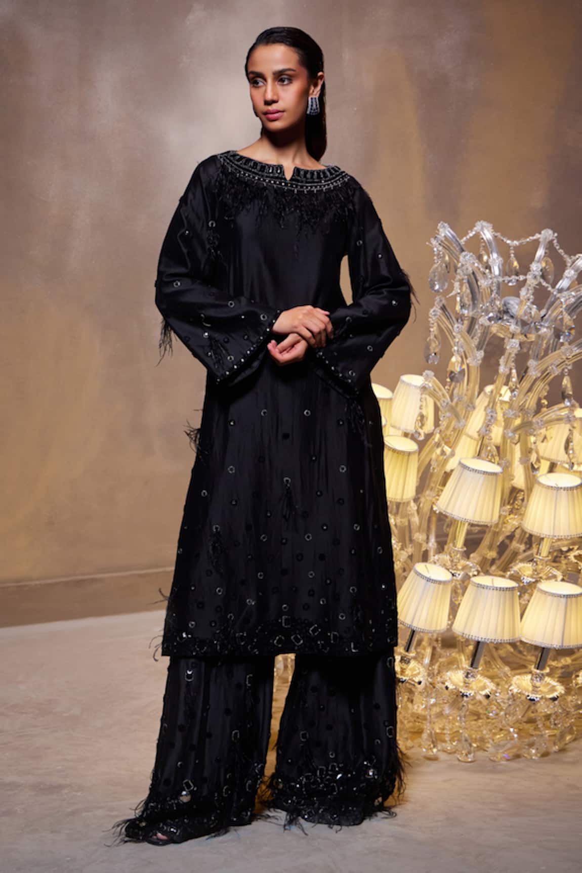 Divya Aggarwal Zuri Embellished Kurta & Sharara Set 