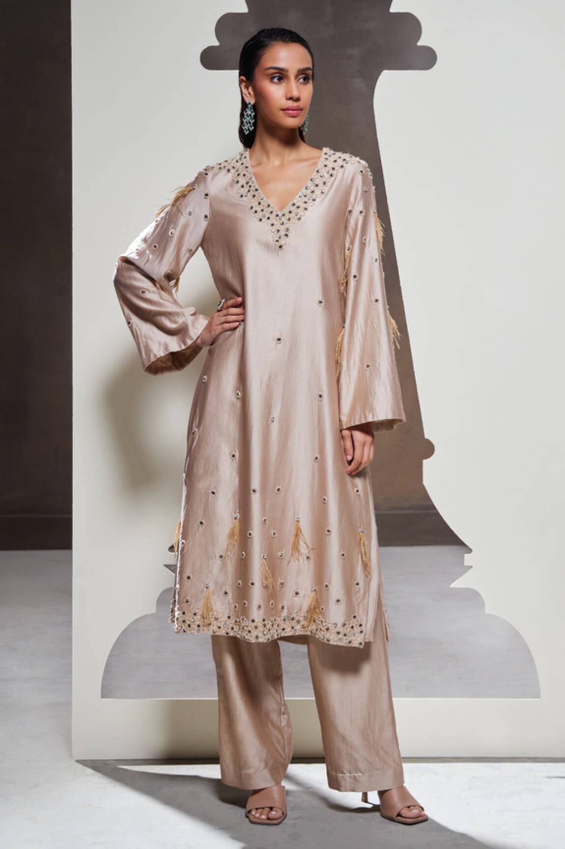 Divya Aggarwal Dara Embellished Kurta & Sharara Set 