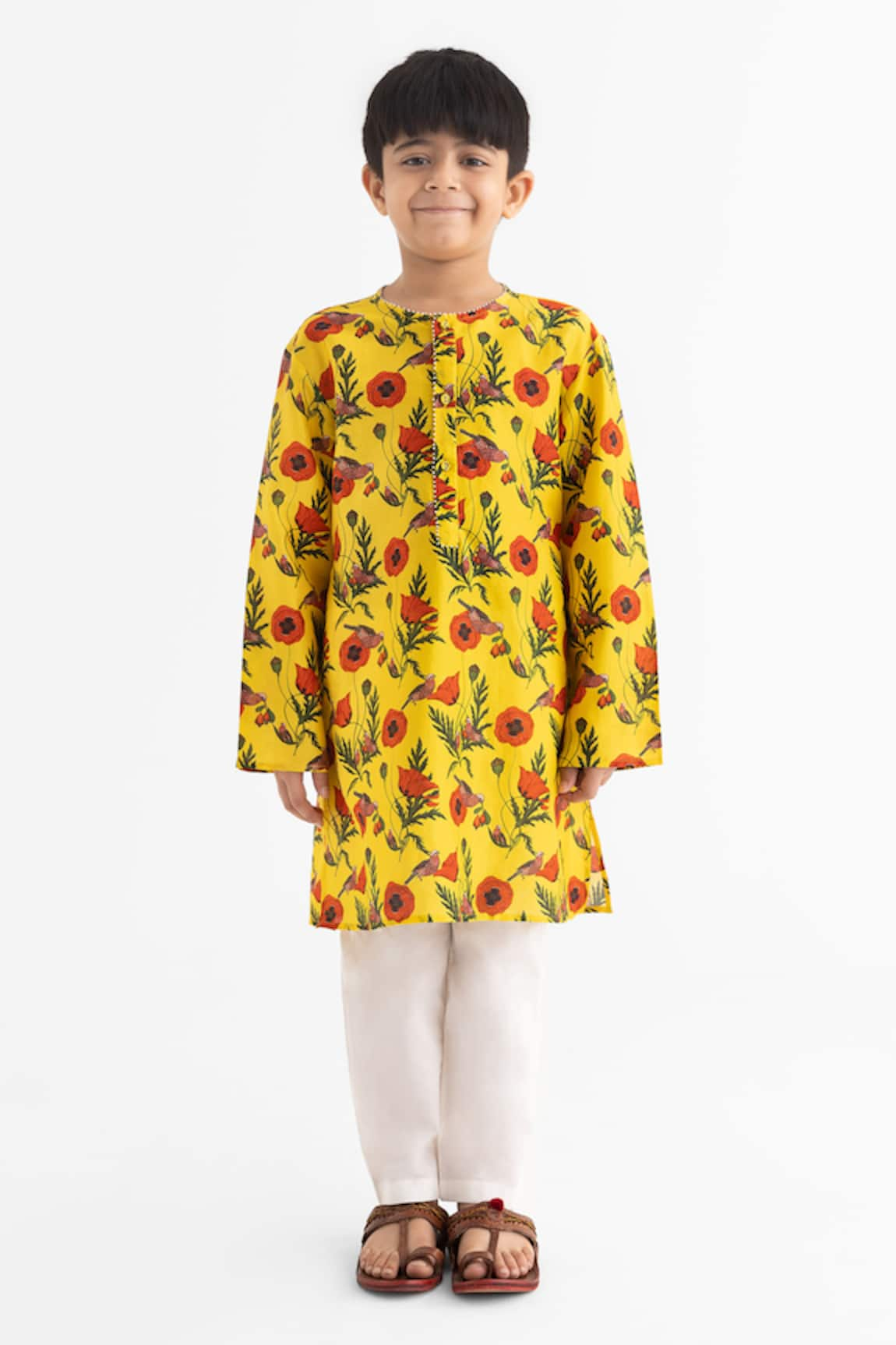 Ankid Chidiya Rani Print Kurta With Pyjama