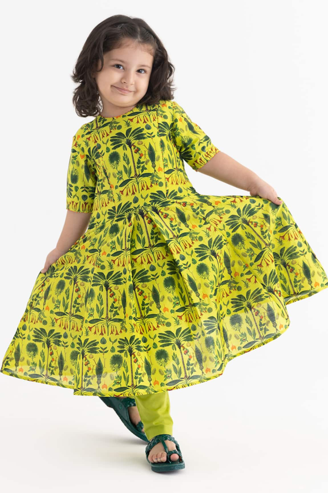 Ankid Jaadui Jungle Print Anarkali With Pyjama