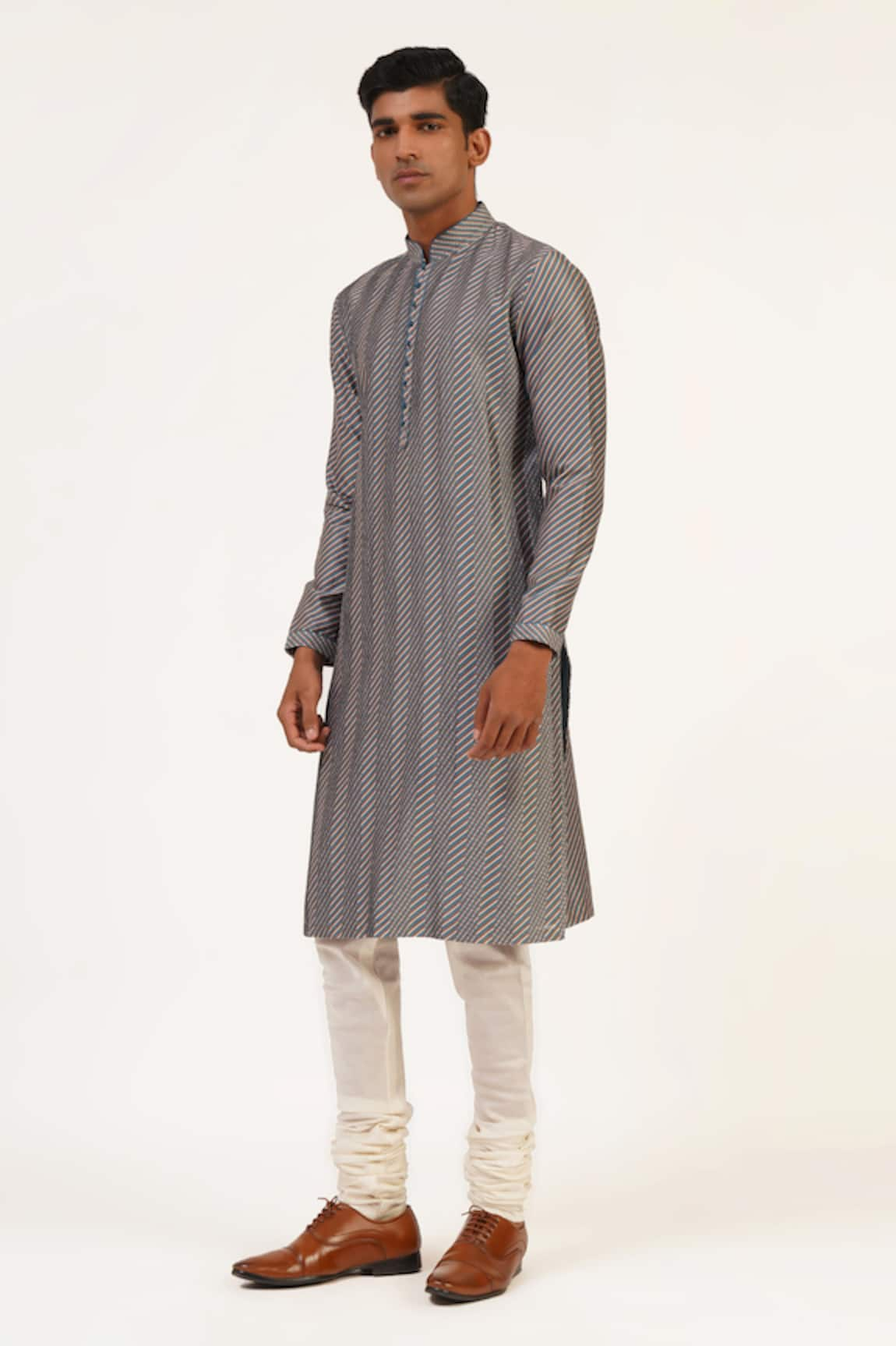 Dhruv Vaish Diagonal Print Straight Kurta Set