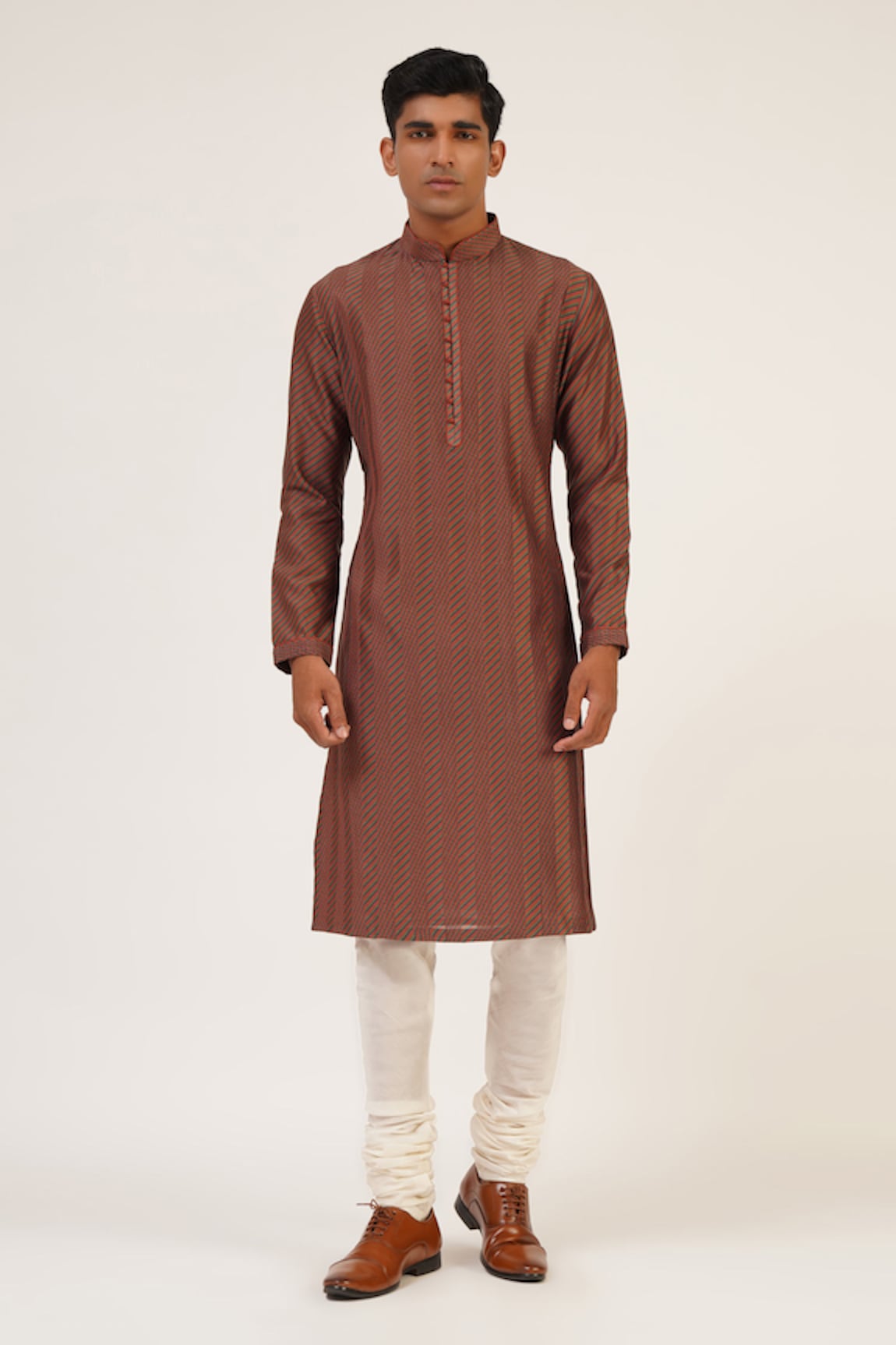 Dhruv Vaish Printed & Pintucked Straight Kurta Set