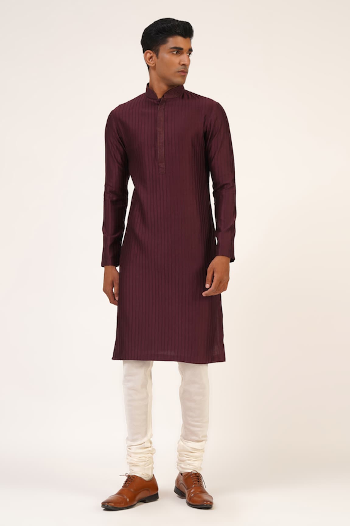 Dhruv Vaish Draped Pintuck Kurta Set