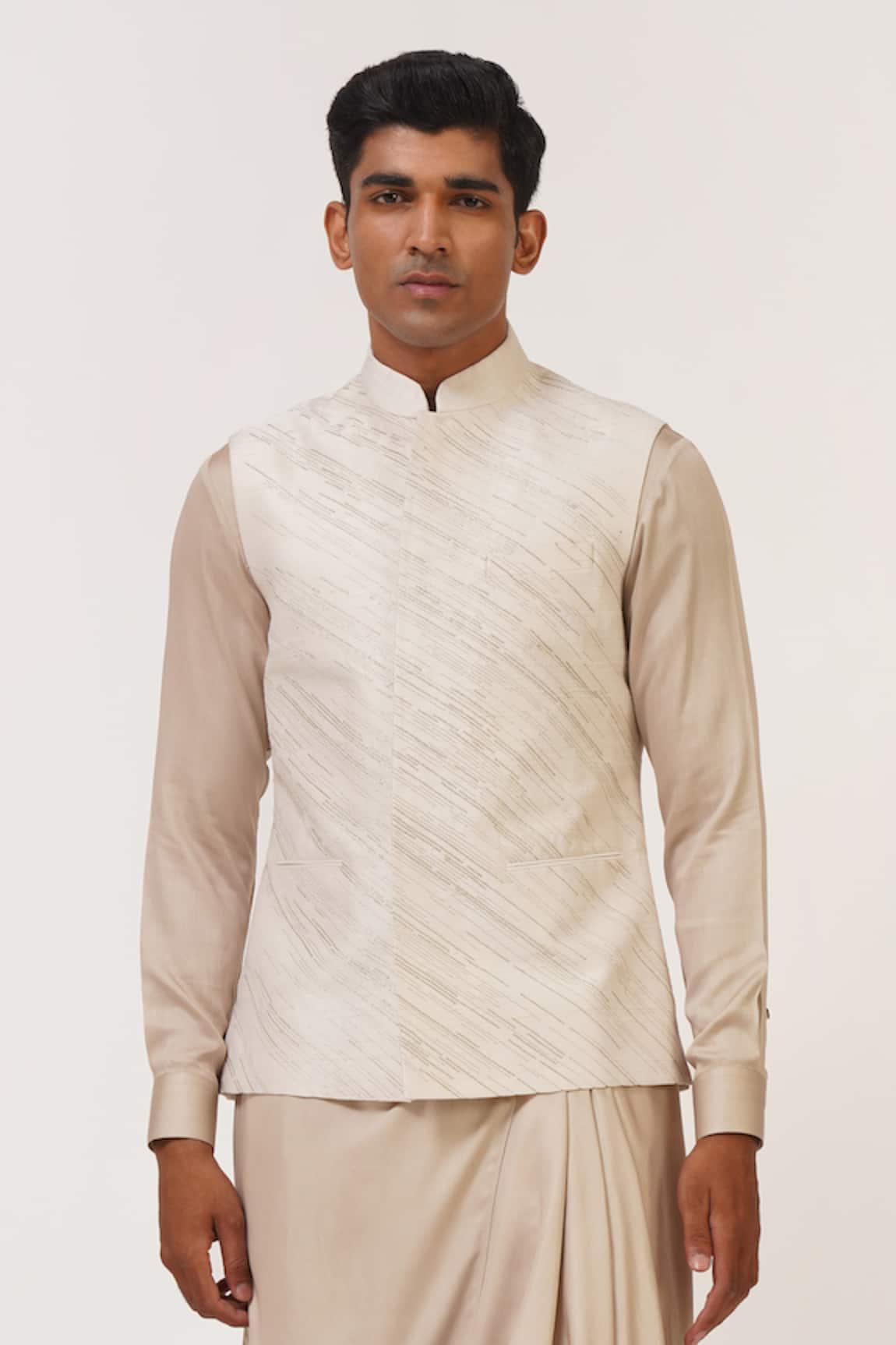 Dhruv Vaish Silk Embroidered Jawahar Jacket