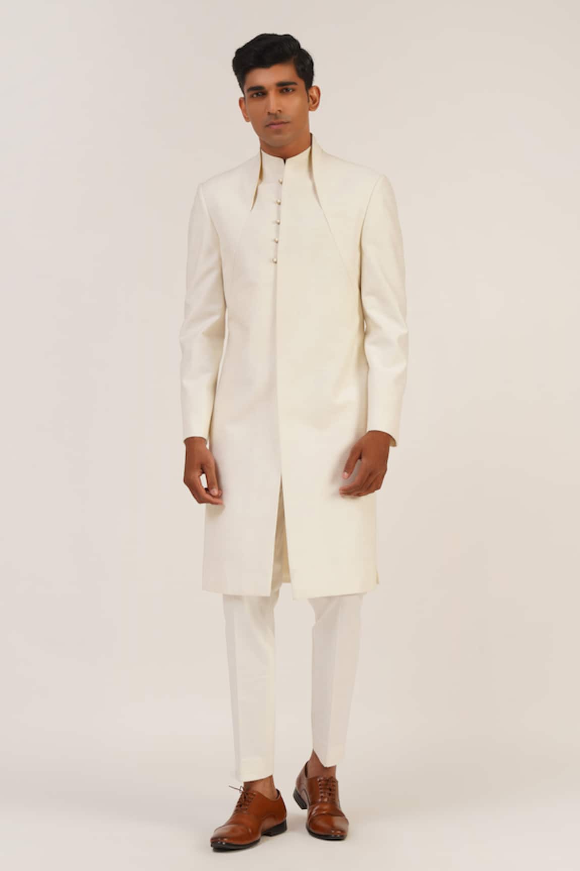 Dhruv Vaish Full Sleeve Silk Sherwani